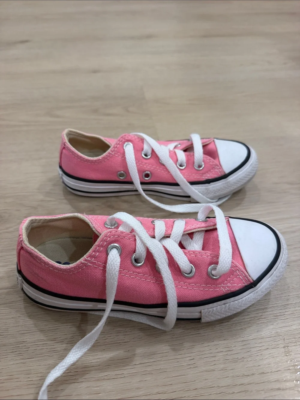 Converse Kids 11 Pink Canvas Low-Top Sneakers
